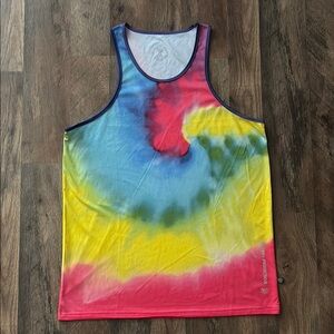 Banana Boat Men’s Rainbow Tie Dye Tank Top with UPF protection large